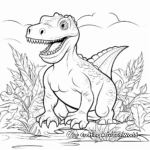 Megalosaurus y Flora Prehistórica Páginas para colorear 3