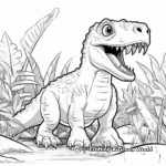 Megalosaurus y Flora Prehistórica Páginas para colorear 4