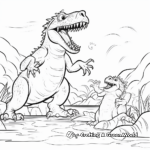 Megalosaurus Fighting Coloring Pages 4