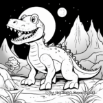 Megalosaurus en la noche Páginas para colorear 2