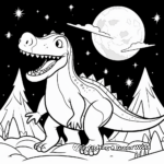 Megalosaurus en la noche Páginas para colorear 3