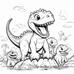 Megalosaurio con Dinosaurios Páginas para colorear 1