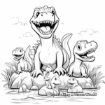 Megalosaurio con Dinosaurios Páginas para colorear 3