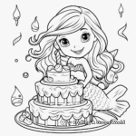 Mermaid and Sea Creature Cake Coloring Pages 1