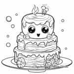 Mermaid and Sea Creature Cake Coloring Pages 4