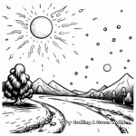 Meteor Shower Fireball Coloring Sheets 2
