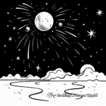 Meteor Shower Fireball Coloring Sheets 3