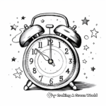 Midnight Alarm Clock for Midnight Party Coloring Pages 3