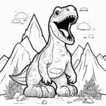 Mini Dinosaur Volcano World Coloring Pages 1