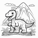 Mini Dinosaur Volcano World Coloring Pages 2