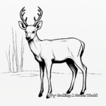 Minimalist Deer Outline Coloring Pages 1