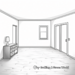 Minimalist Empty Room Coloring Pages 1
