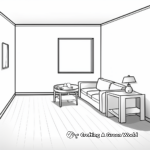 Páginas para colorear de habitaciones vacías minimalistas 2