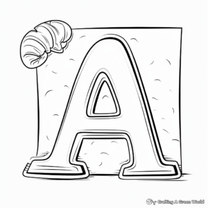 Minimalist Lowercase A Coloring Pages 1