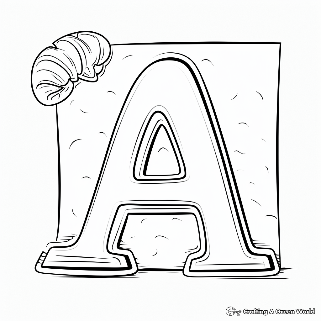 Minimalist Lowercase A Coloring Pages 1