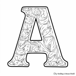 Minimalist Lowercase A Coloring Pages 3