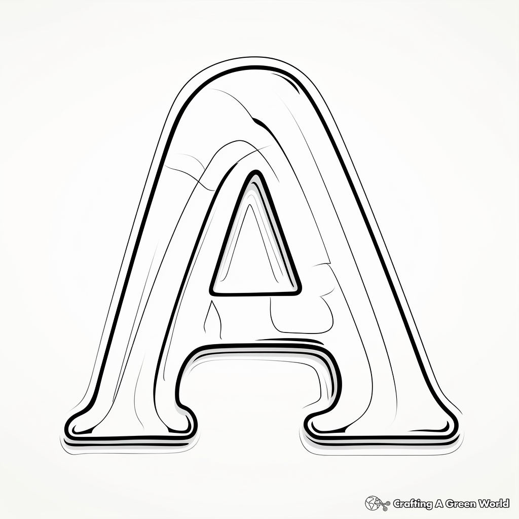 Minimalist Lowercase A Coloring Pages 4
