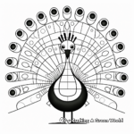 Minimalist Modern Peacock Coloring Pages 1