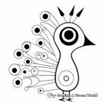 Minimalist Modern Peacock Coloring Pages 4