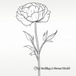 Minimalist Single Peony Coloring Pages 3