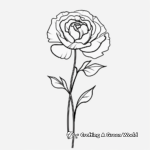 Minimalist Single Peony Coloring Pages 4