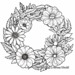 Mixed Flower Wreath Coloring Pages for Adults 3