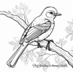 Mockingbird in the Wild: Forest-Scene Coloring Pages 1