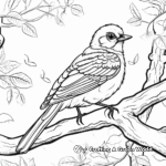 Mockingbird in the Wild: Forest-Scene Coloring Pages 2