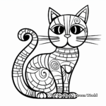 Modern Abstract Cat Coloring Pages for Adults 3