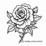 Modern Abstract Rose Tattoo Coloring Pages 1