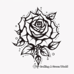 Modern Abstract Rose Tattoo Coloring Pages 2