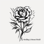 Modern Abstract Rose Tattoo Coloring Pages 3