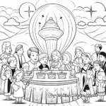Páginas para colorear de celebraciones de bautizos modernas 1