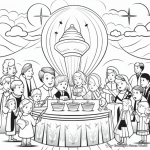 Modern Baptism Celebration Coloring Pages 1