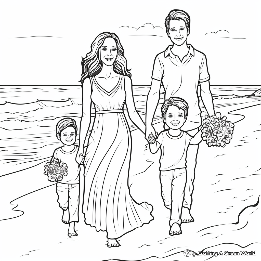 Modern Beach Bride Coloring Pages 3