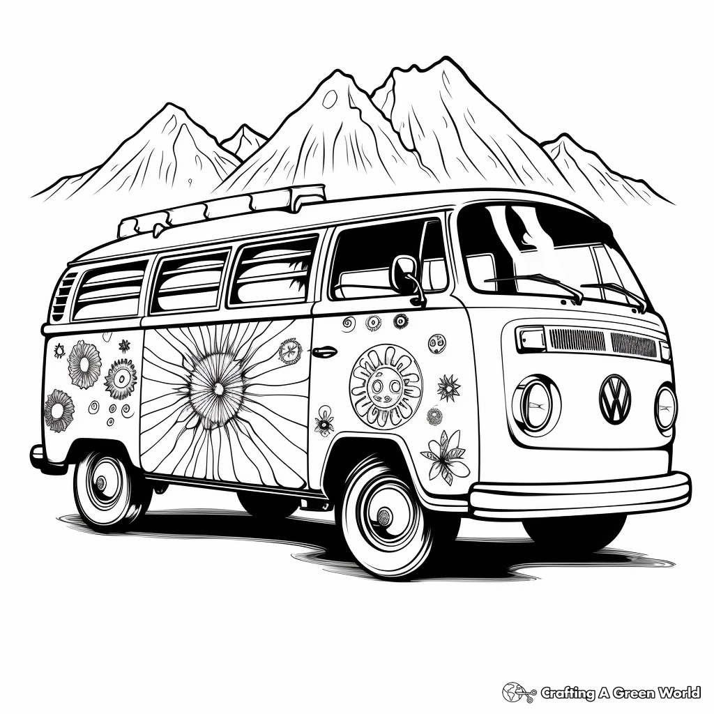 Modern Day Hippie Van Coloring Pages 2