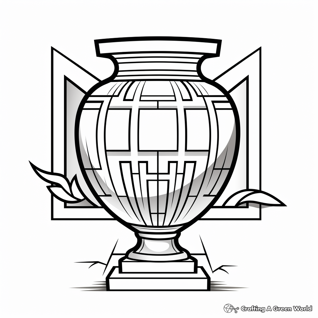 Modern Geometric Vase Coloring Pages for Artists 1