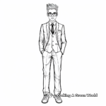 Modern Slim Fit Suit Coloring Pages 2