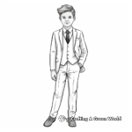 Modern Slim Fit Suit Coloring Pages 4