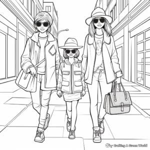 Modern Street Style Fashion Coloring Pages 1