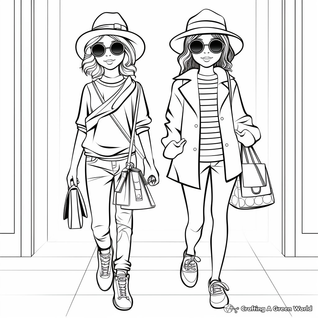 Modern Street Style Fashion Coloring Pages 3
