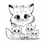 Mommy Cat and Her Kittens Coloring Page 4