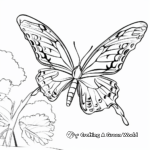 Monarch Butterfly in Flight Coloring Pages 2