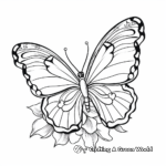 Monarch on Zinnia Coloring Pages: Nature Scene 4