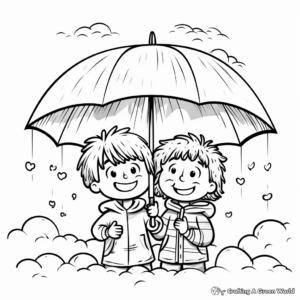 Monsoon Rain Coloring Pages for Kids 1