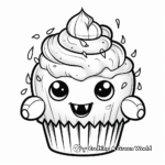 Monster Cupcake Coloring Pages for Halloween 1