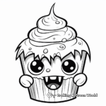 Monster Cupcake Coloring Pages for Halloween 3