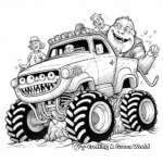 Páginas para colorear de la familia Monster Truck: Big Daddy, Momma y Mini 1