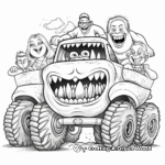 Páginas para colorear de la familia Monster Truck: Big Daddy, Momma y Mini 2