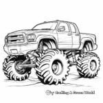 Monster Truck Race Car Coloring Pages for Children 1